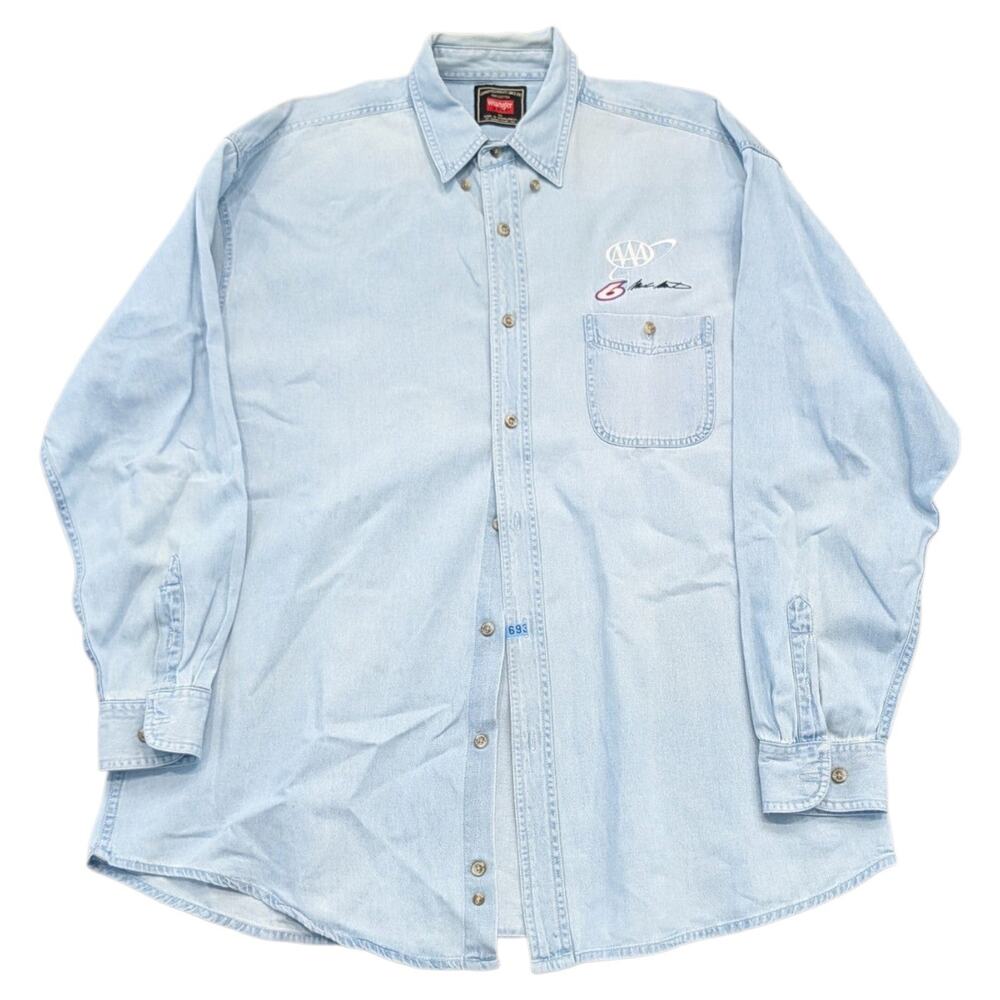 Y2K Mark Martin #6 NASCAR Denim Button-up Shirt